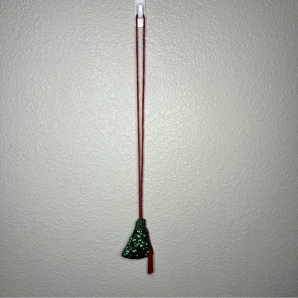 Vintage Beaded Sequin Christmas Tree Coin Purse Ornament w/ Tassel and Zipper - Picture 6 of 6